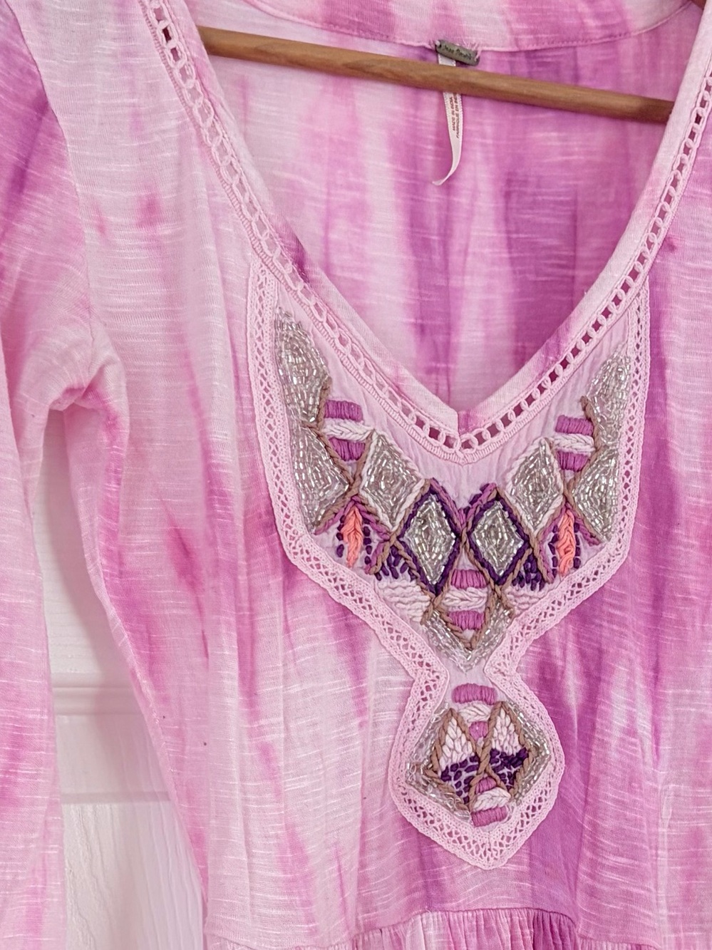 Free People Beaded Tunic Dress Size XS - Picture 3 of 5